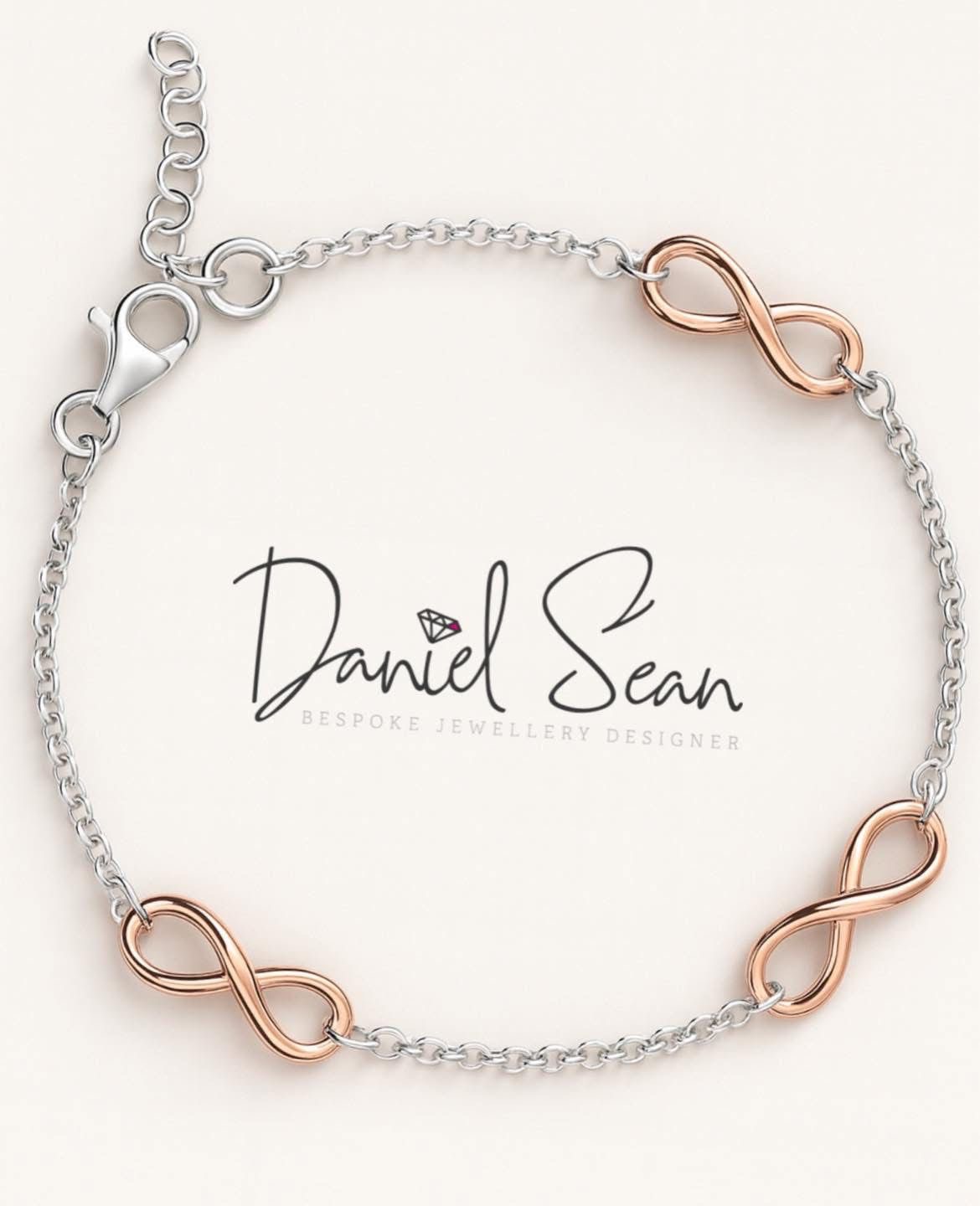 Silver and rose gold bracelet